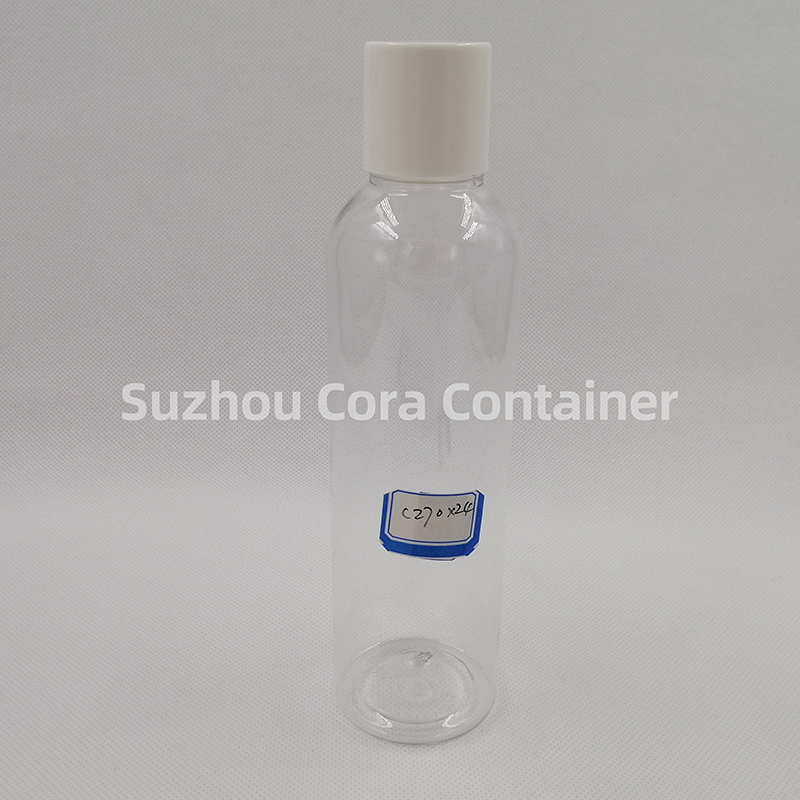 270 ML talla cuello 24 mm PET, maquillaje plástico, tapa giratoria.