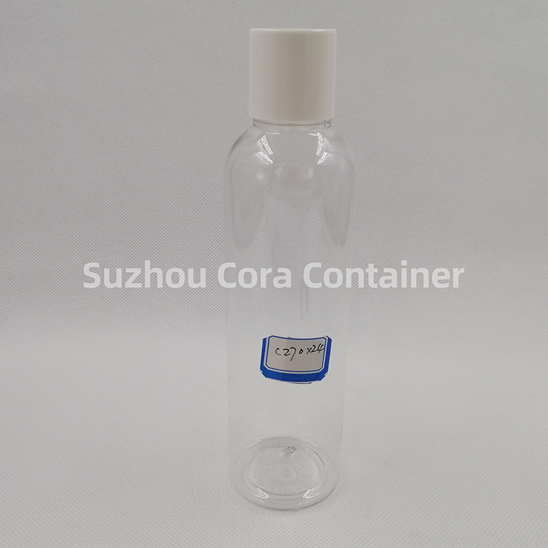 270 ML talla cuello 24 mm PET, maquillaje plástico, tapa giratoria.